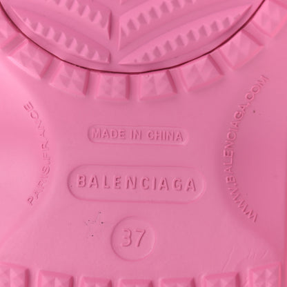 Balenciaga X CROCS Rubber Textured Womens Platform Sandals 37 Rose Bonbon 6 of 7