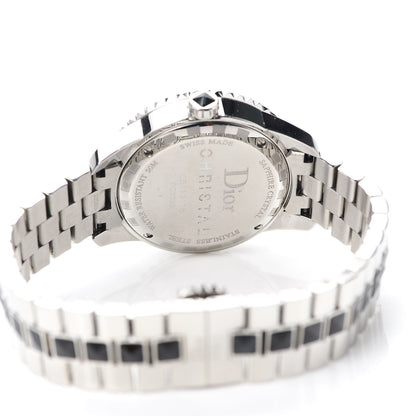 Christian Dior Stainless Steel Diamond Sapphire 33mm Christal Quartz Watch Black 4 of 5