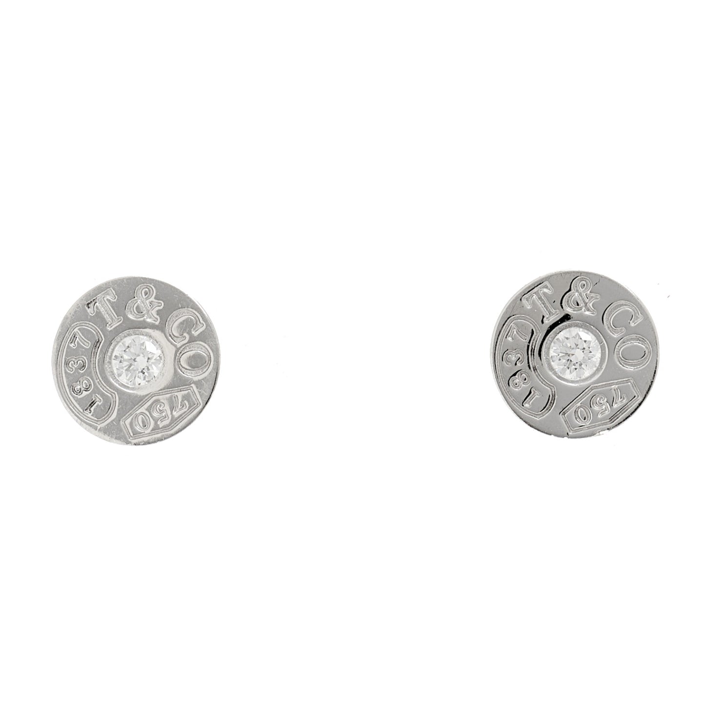 18K White Gold Diamond 1837 Circle Earrings