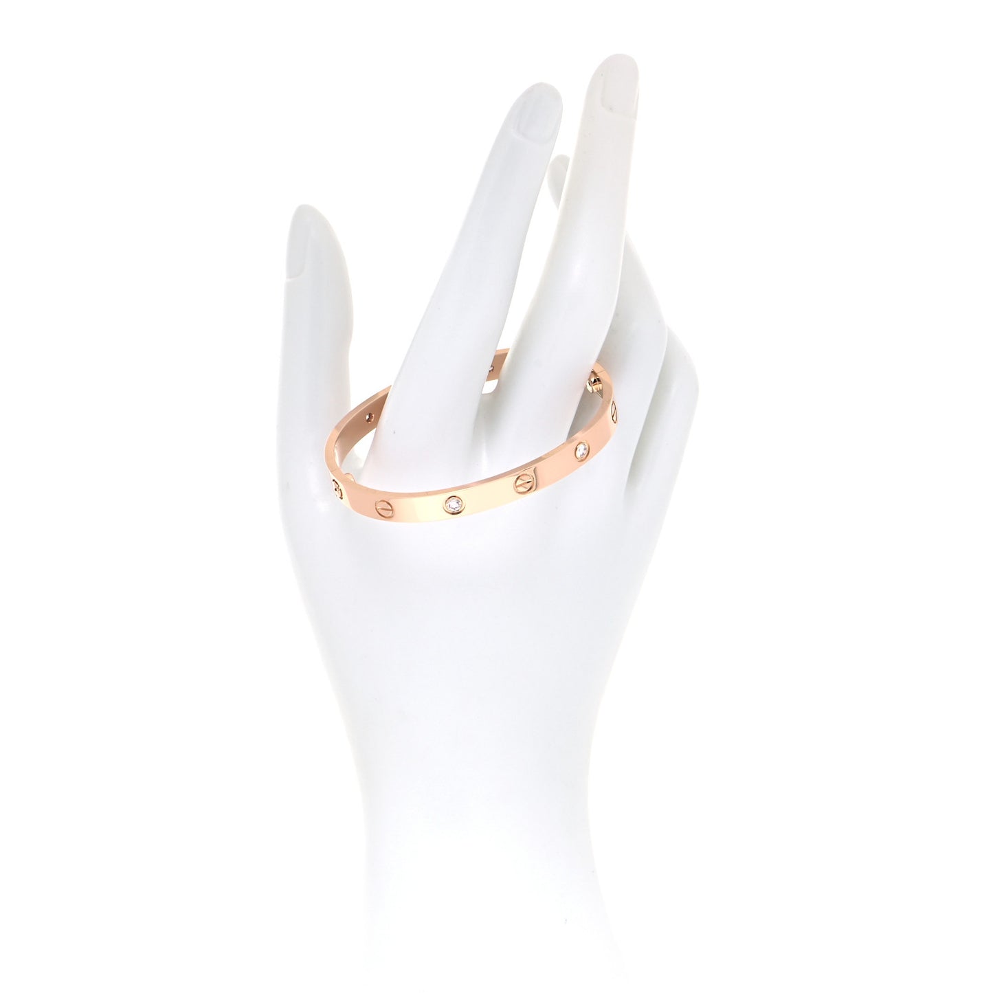18K Pink Gold 4 Diamond LOVE Bracelet 17
