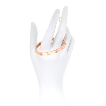Cartier 18K Pink Gold 4 Diamond LOVE Bracelet 17 2 of 6