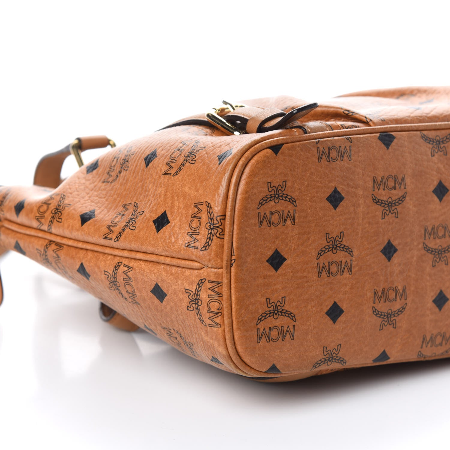 MCM Visetos Essentials Shopper Tote Cognac 9 of 10