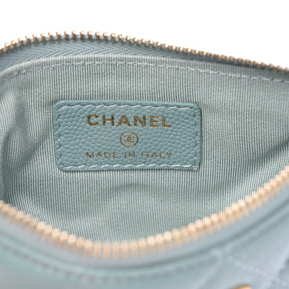 Chanel Iridescent Caviar Quilted Small Cosmetic Case Light Blue 6 of 7