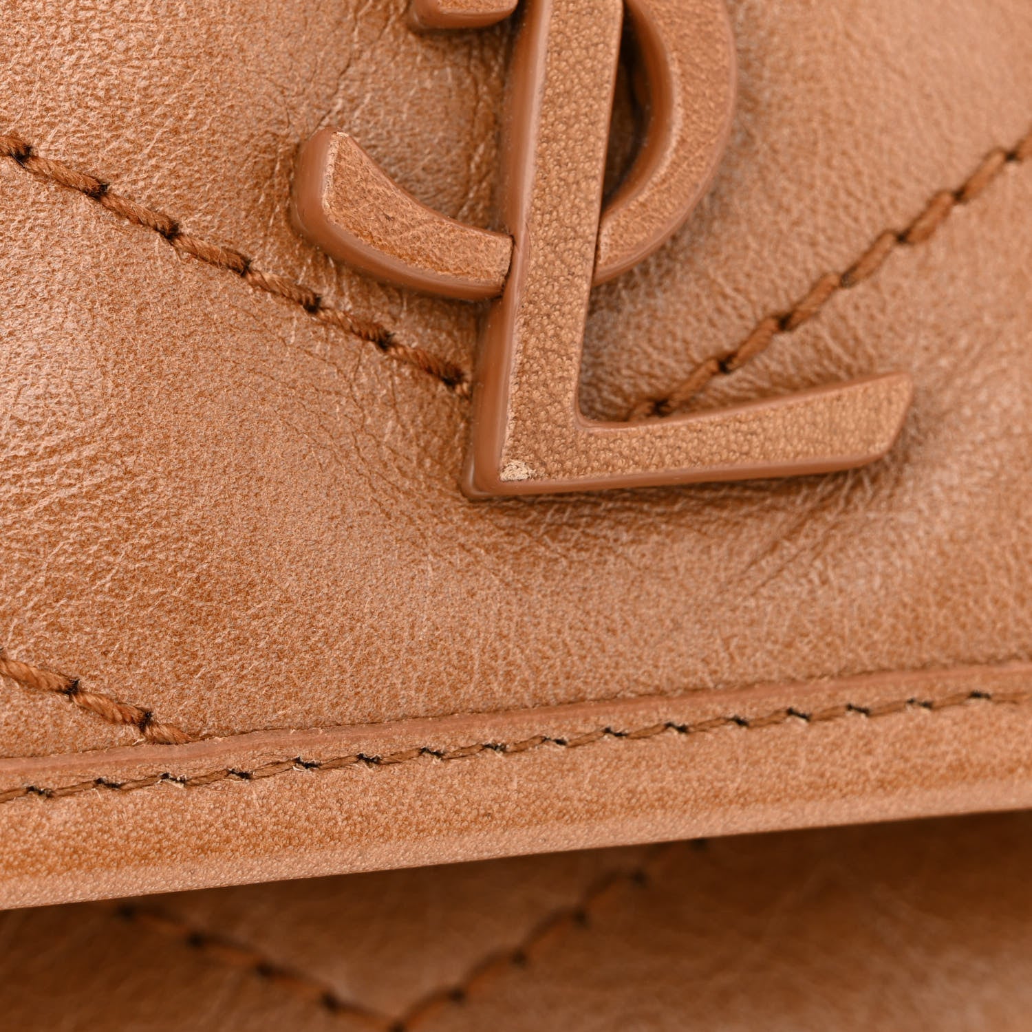 Saint Laurent Crinkled Calfskin Matelasse Monogram Medium Niki Chain Satchel Caramel 13 of 13