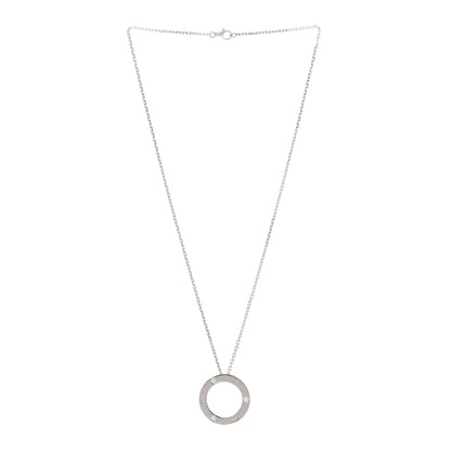 Cartier 18K White Gold 3 Diamonds LOVE Pendant Necklace 3 of 5