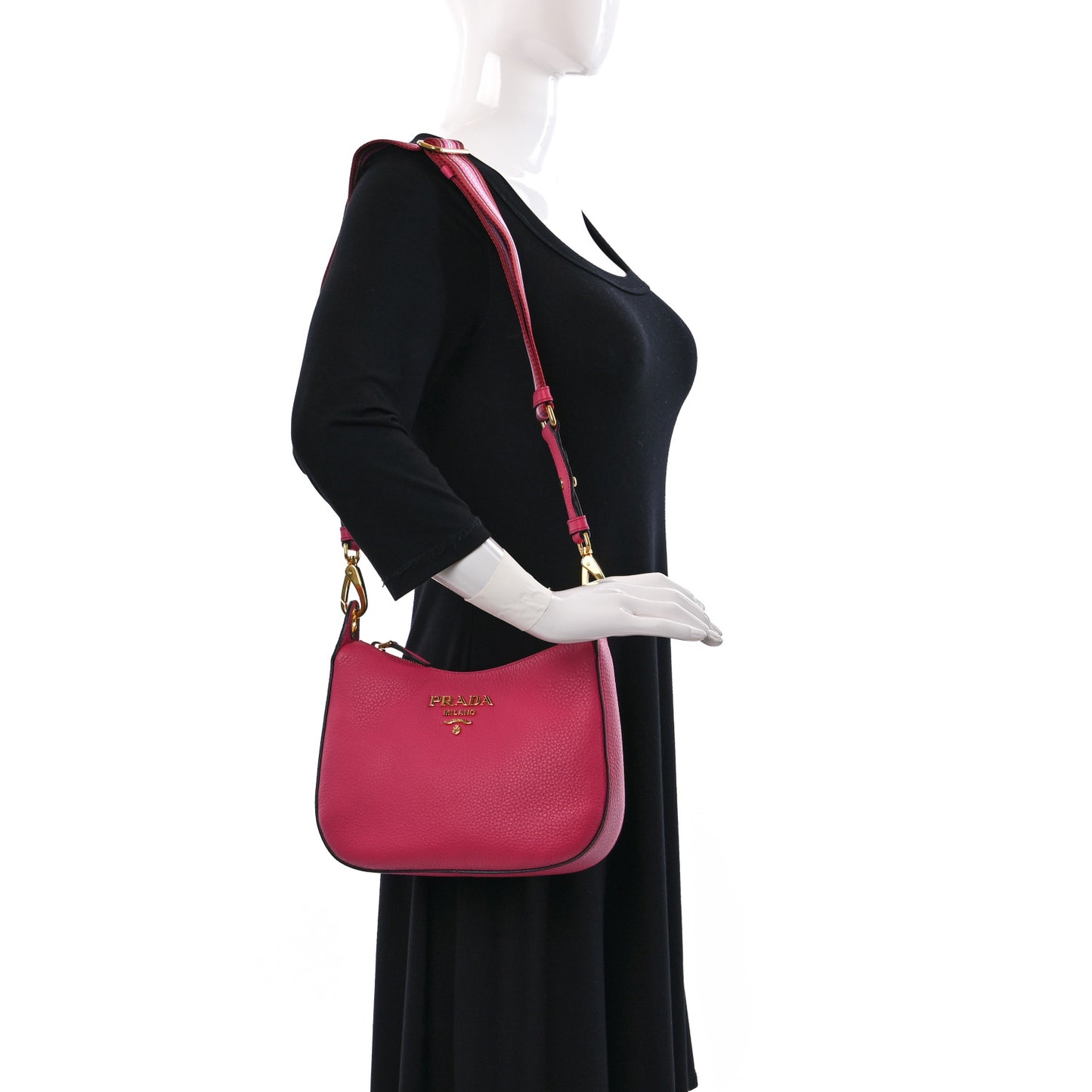 Vitello Phenix Small Zippered Messenger Hobo Peonia