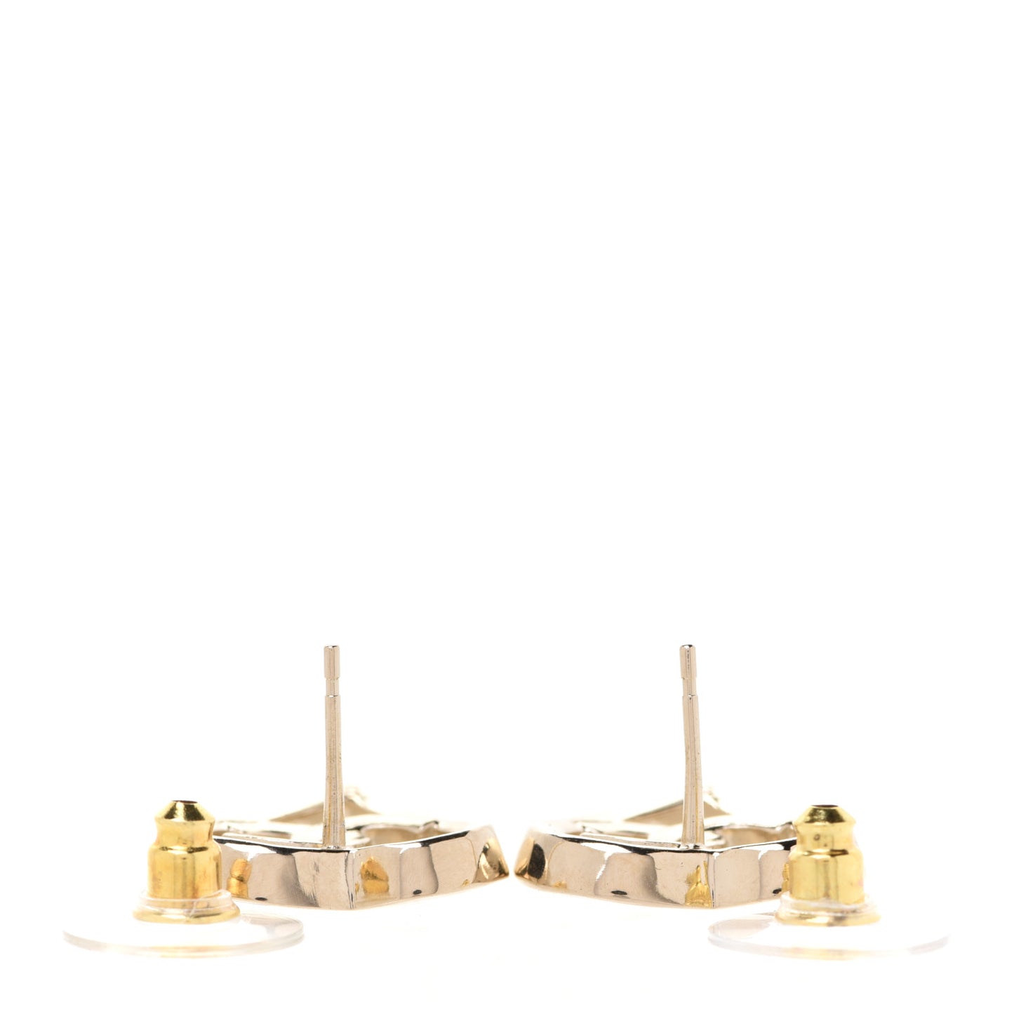 Metal CC Heart Coco In Love Earrings Gold