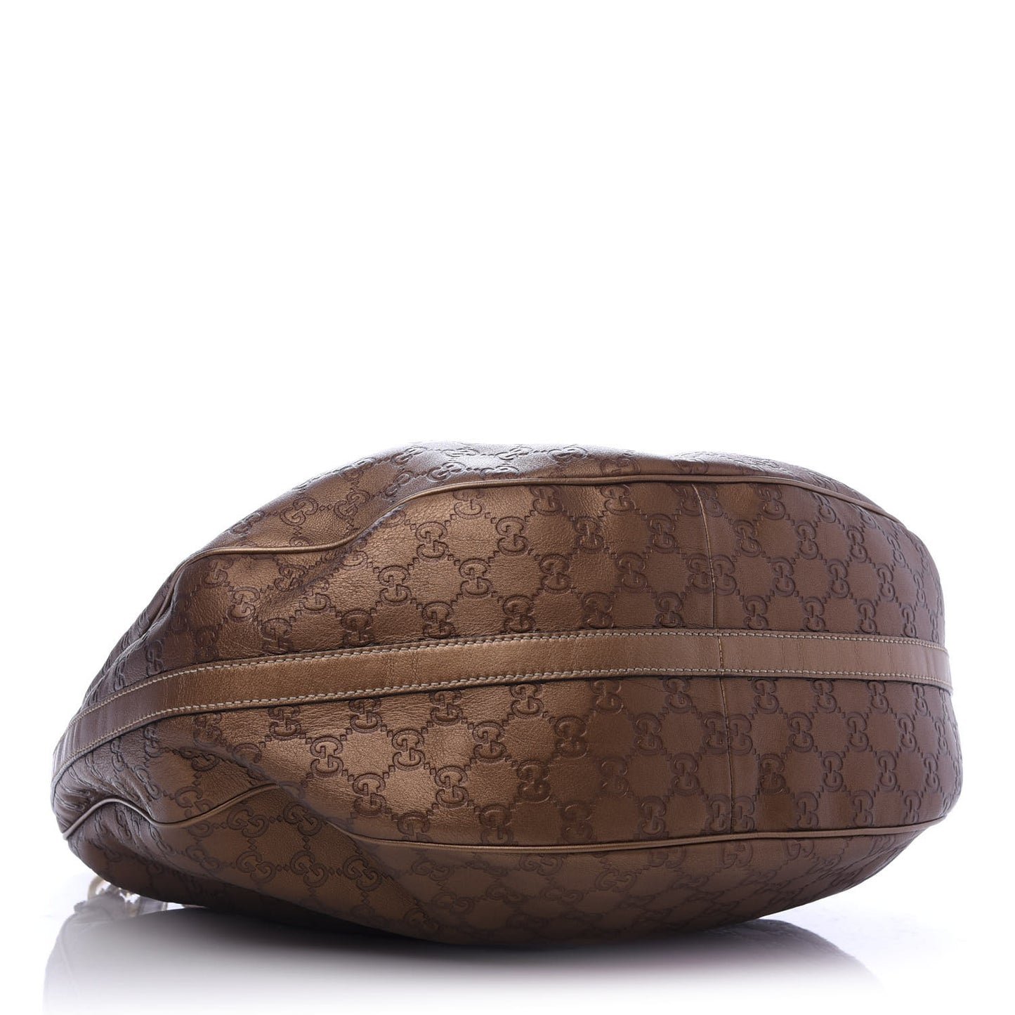 Metallic Guccissima Large GG Twins Hobo Bronze