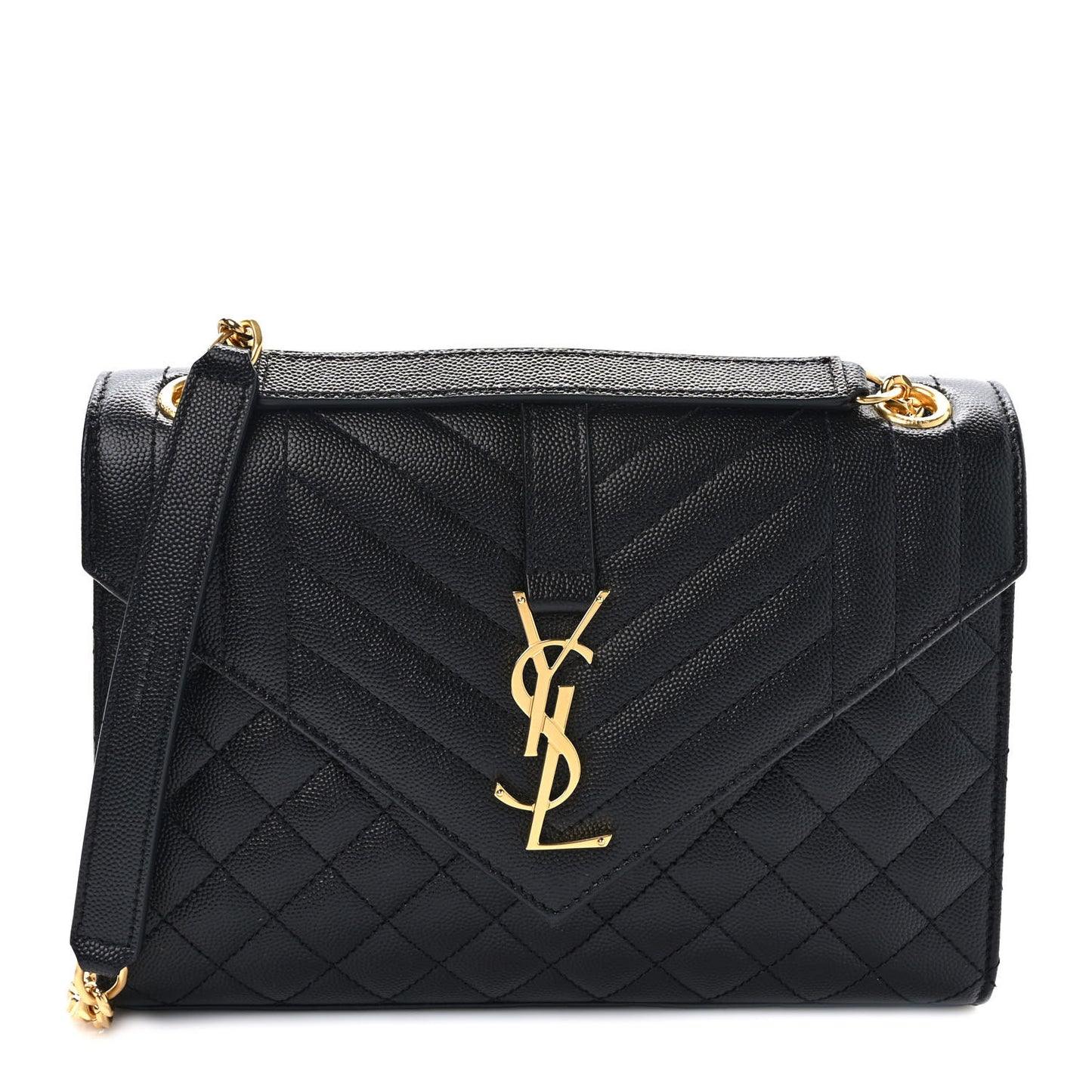 Grain De Poudre Textured Mixed Matelasse Triquilt Medium Monogram Satchel Black