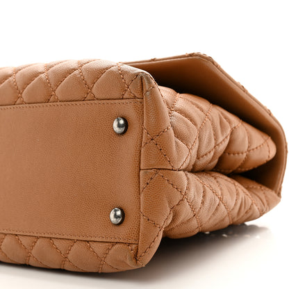 Chanel Caviar Quilted Medium Coco Handle Flap Camel 10 of 14