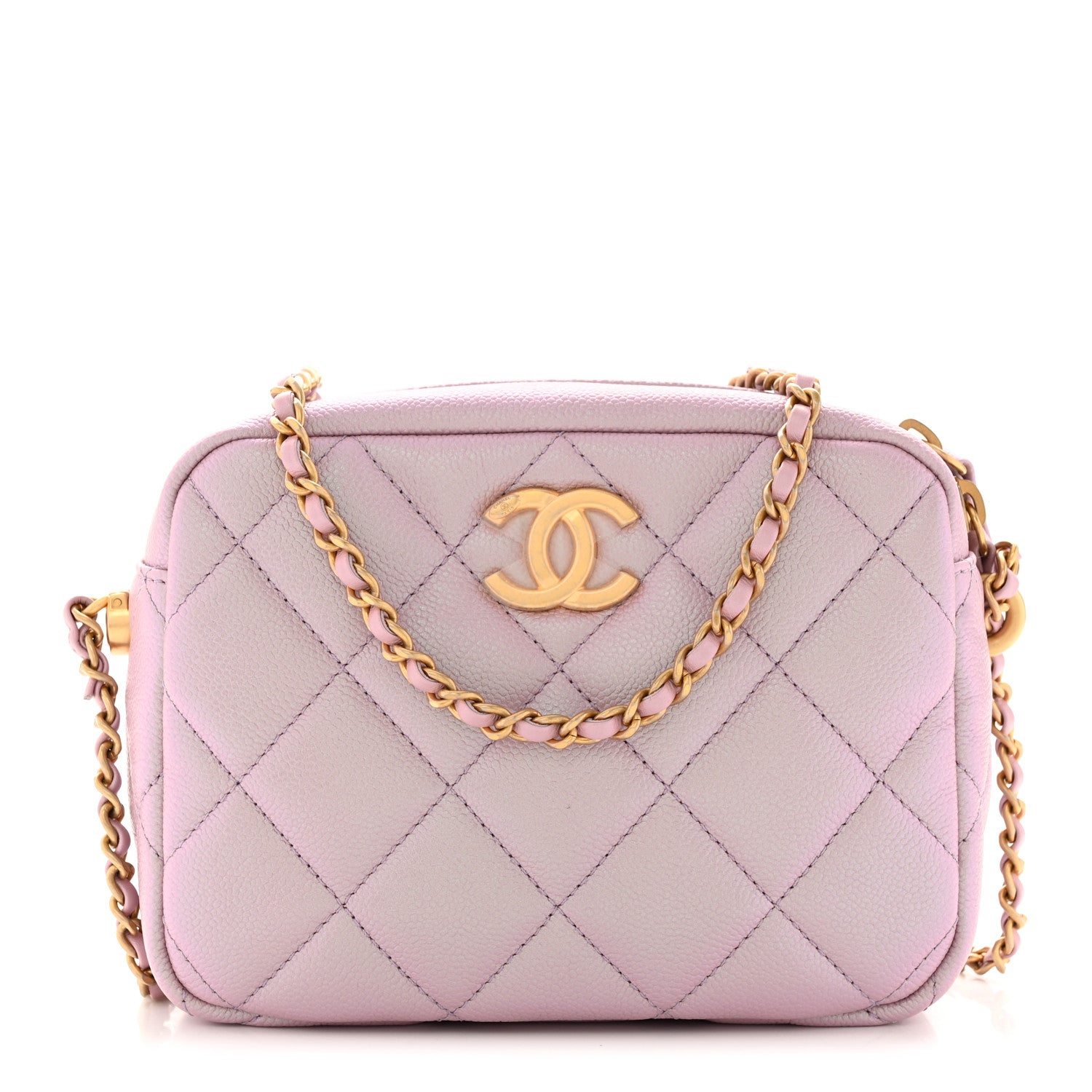 Chanel Iridescent Caviar Quilted Mini My Perfect Camera Case Pink 1 of 11