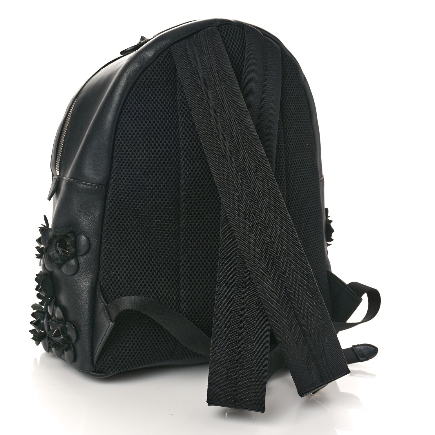 Fendi Vitello Dolce All Over Flowerland Large Backpack Black 3 of 10