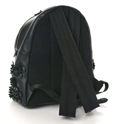 Fendi Vitello Dolce All Over Flowerland Large Backpack Black 3 of 10