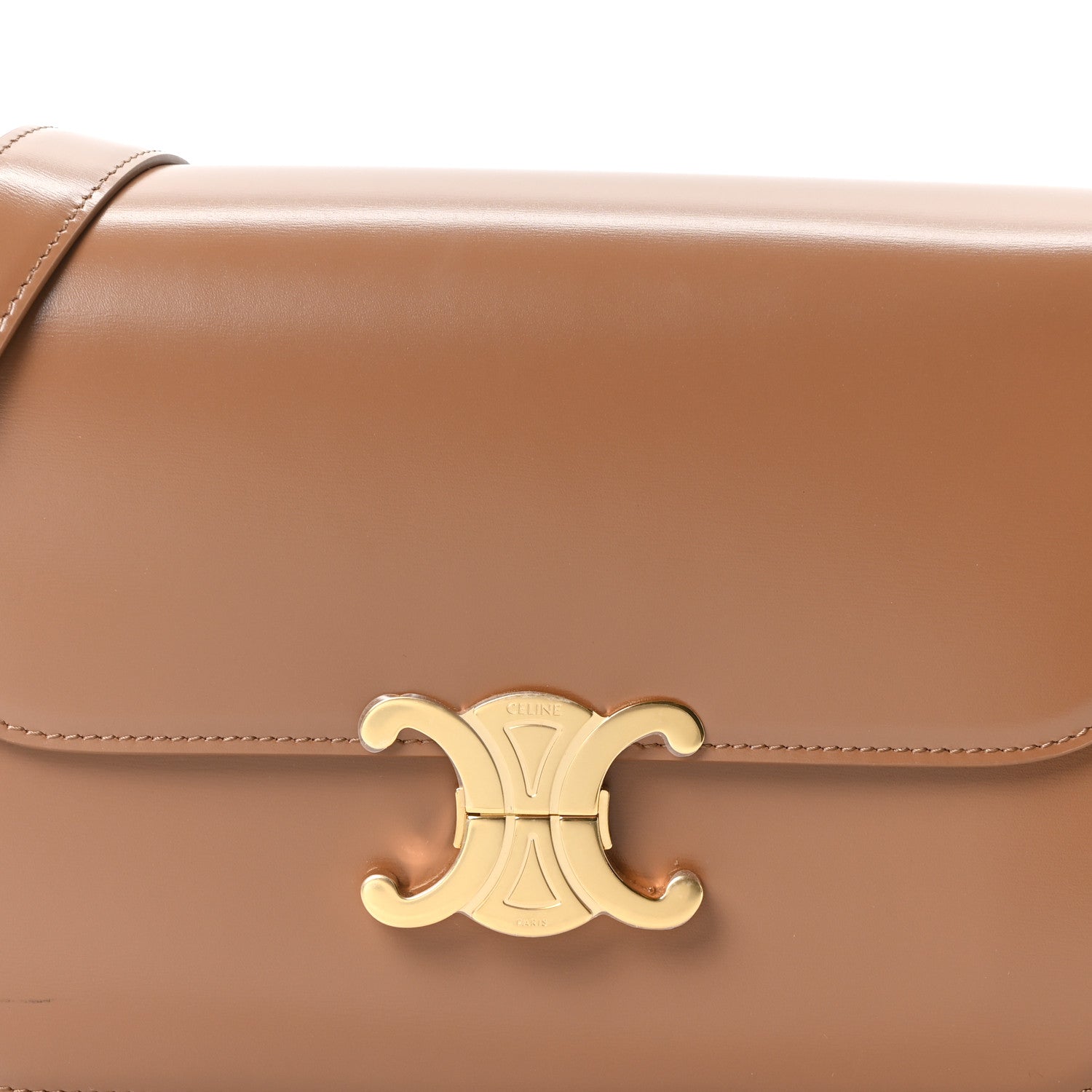 Celine Shiny Calfskin Medium Triomphe Bronze 7 of 9