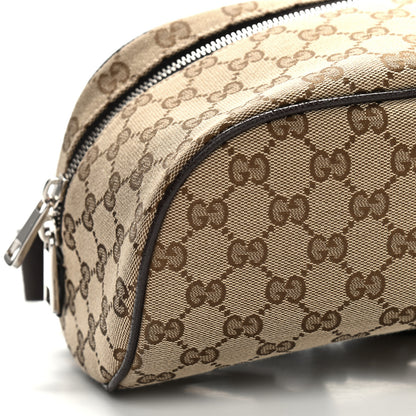 Gucci Monogram Dollar Calfskin Waist Pouch Beige Ebony Testa di Moro Marrone Scuro 8 of 9