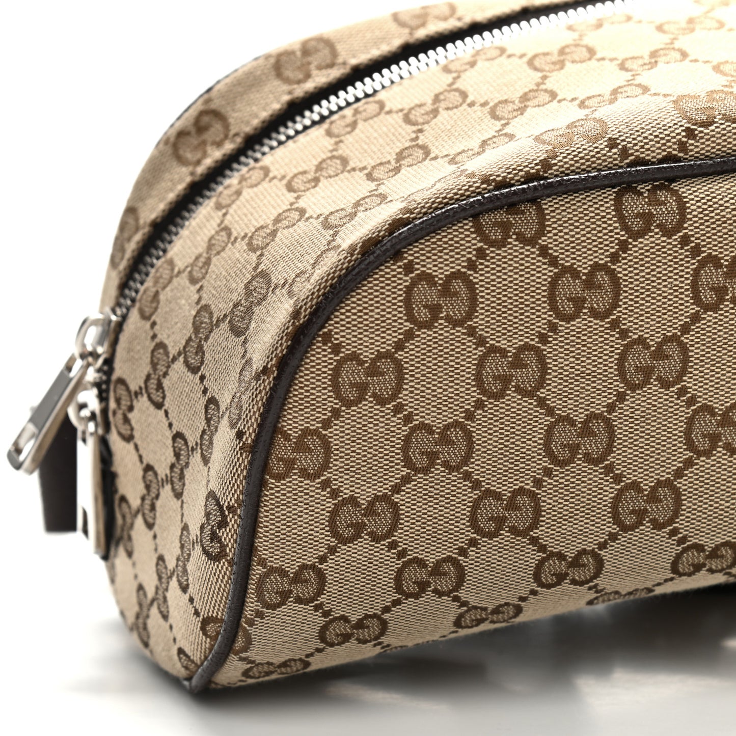 Monogram Dollar Calfskin Waist Pouch Beige Ebony Testa di Moro Marrone Scuro