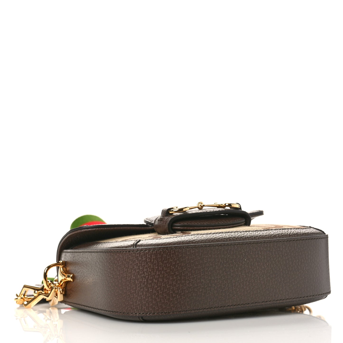 Monogram Jumbo GG Textured Dollar Calfskin Web Mini Horsebit 1955 Shoulder Bag Camel Ebony New Acero