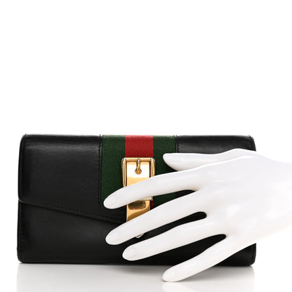 Gucci Calfskin Sylvie Continental Wallet Black 2 of 10