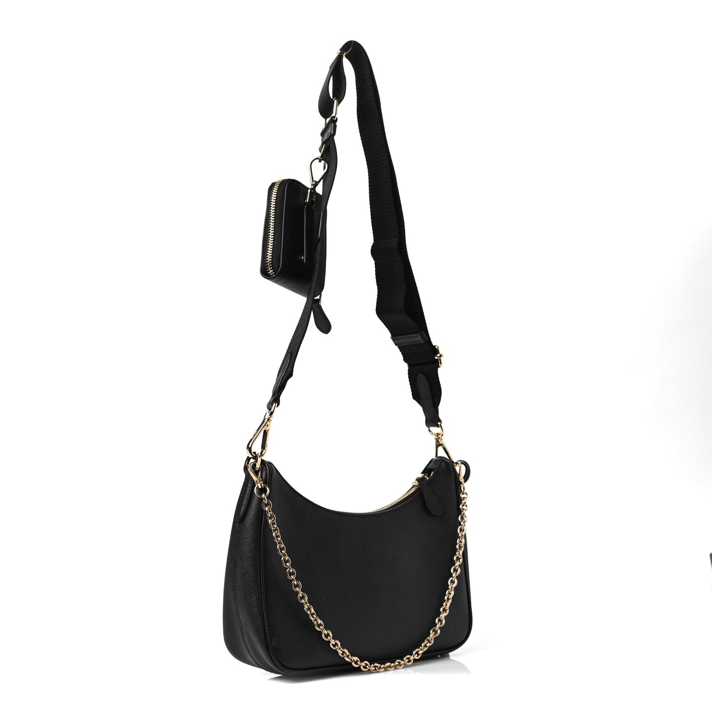 Saffiano Lux Re-Edition 2005 Shoulder Bag Black