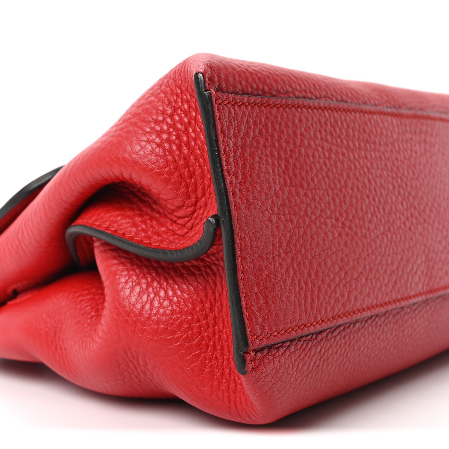 Gucci Cellarius Calfskin Small Bamboo Daily Top Handle Bag Hibiscus Red 8 of 9