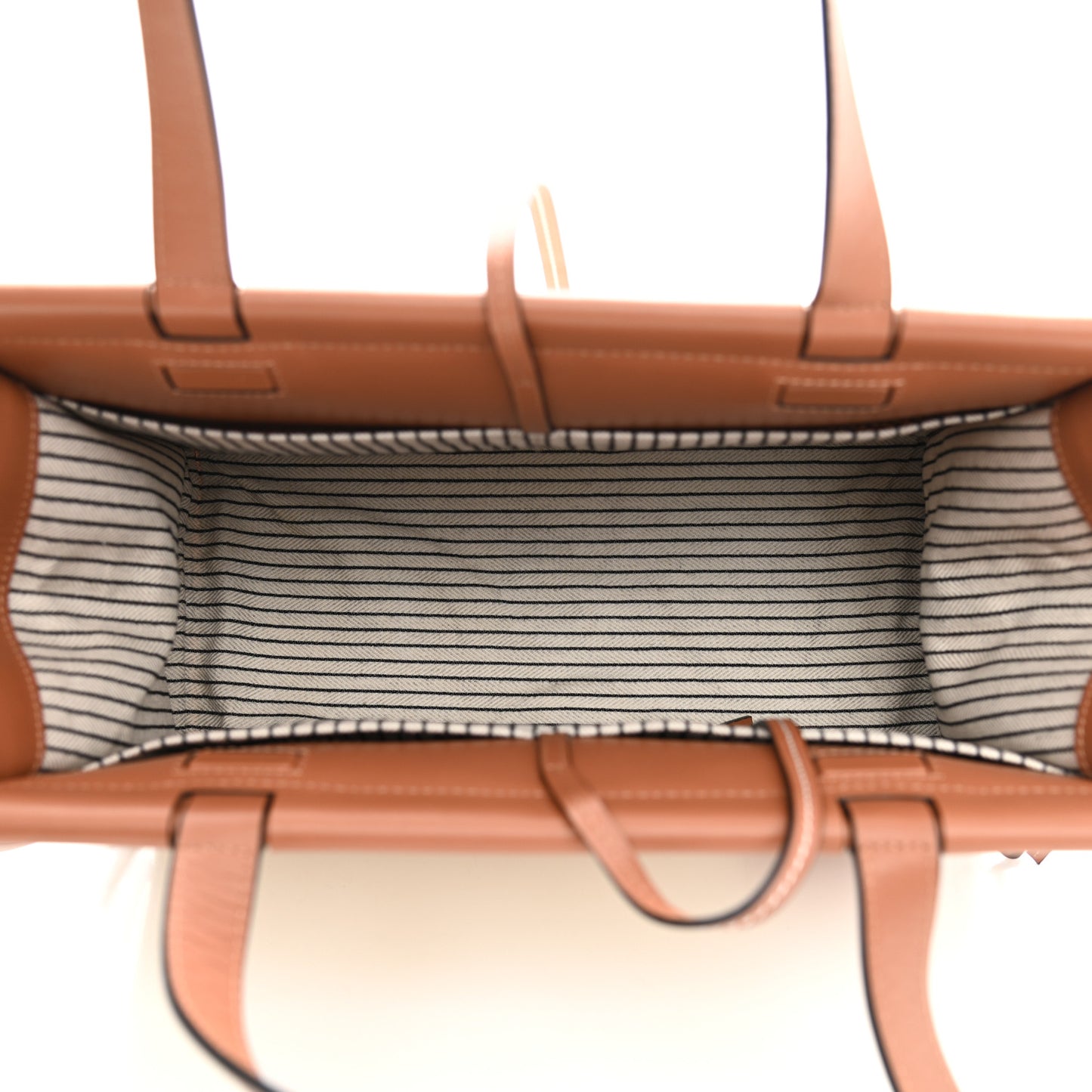 Canvas Calfskin Small Cushion Tote Beige