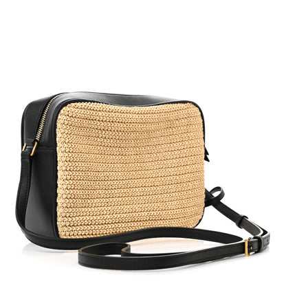 Saint Laurent Raffia Canvas Monogram Lou Camera Bag Naturel 3 of 11