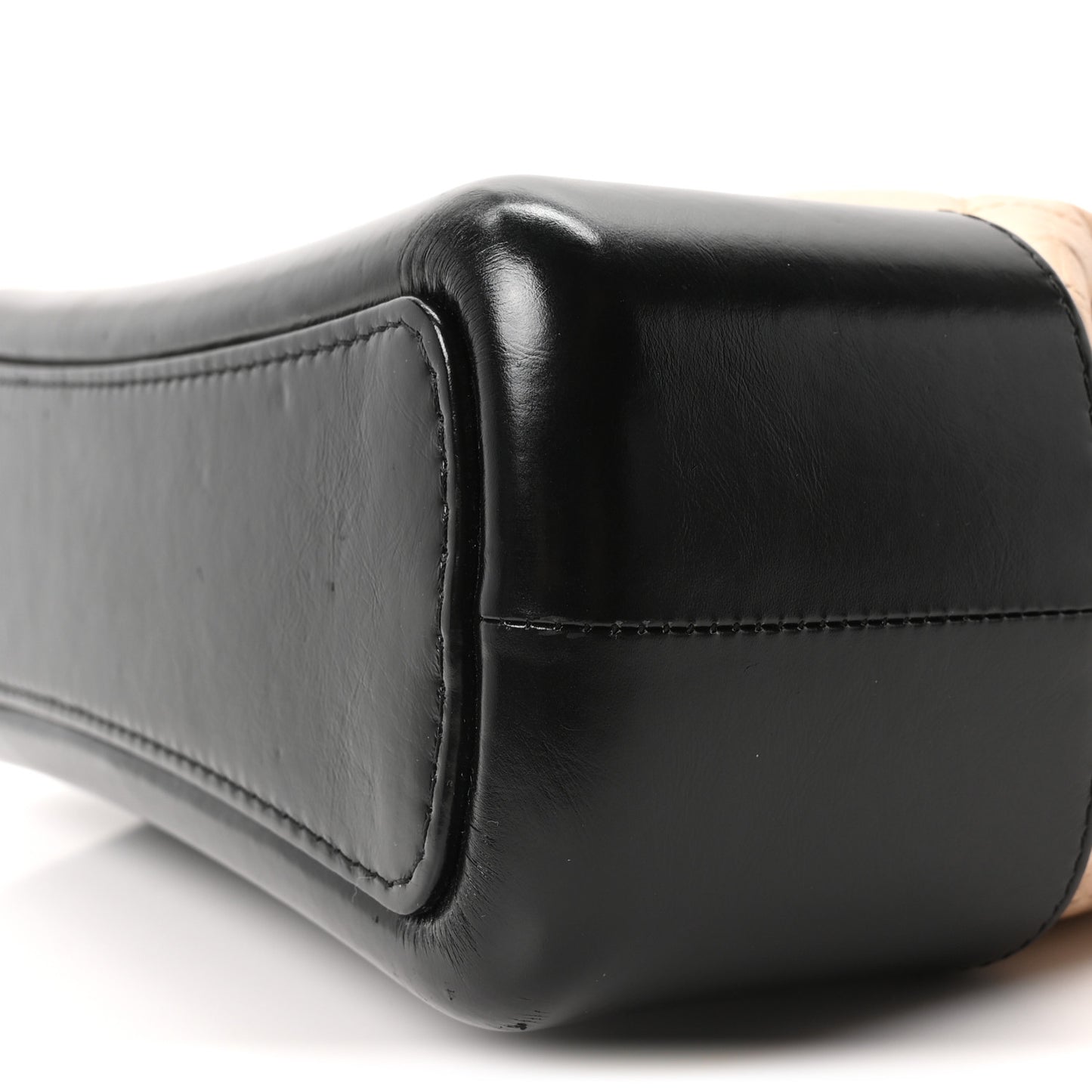 Aged Calfskin Quilted Medium Gabrielle Hobo Beige Black