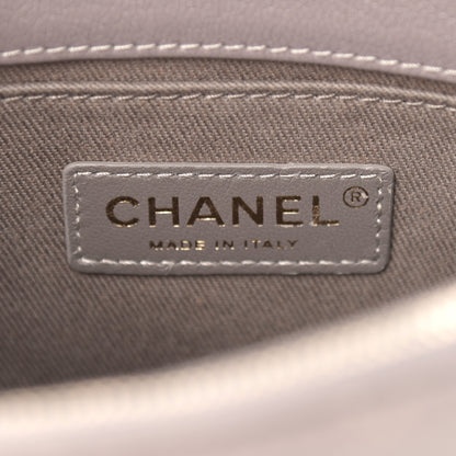 Chanel Shiny Calfskin Goatskin Quilted Small Coco Curve Messenger Flap Grey 6 of 9