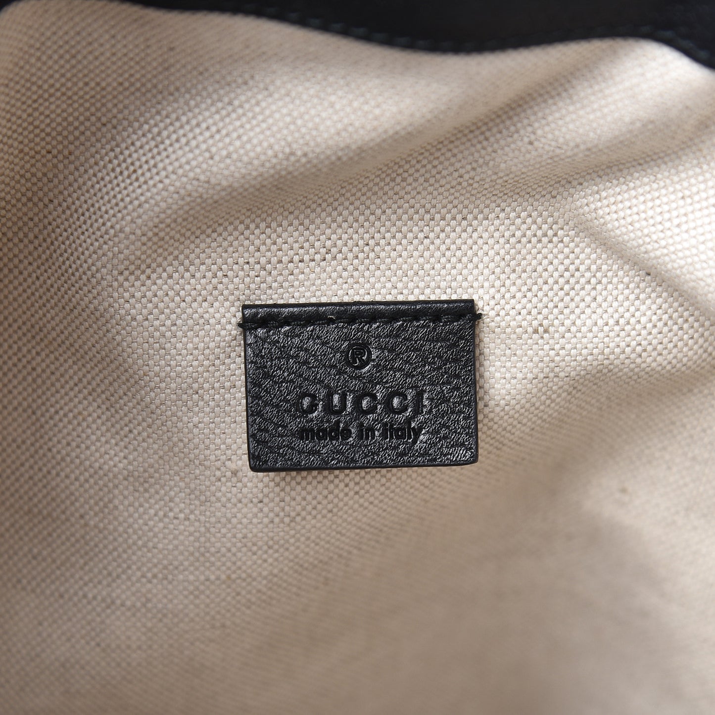 Velvet GG Monogram Textured Calfskin Web Bucket Bag Brown Black
