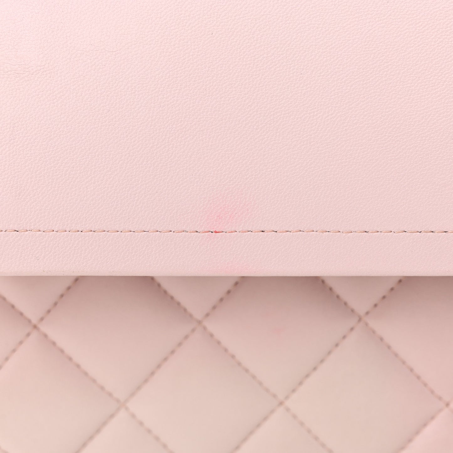 Lambskin Quilted Jumbo Double Flap Light Pink