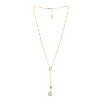 Hermes 18K Rose Gold Diamond PM Kelly Clochette Necklace 3 of 5