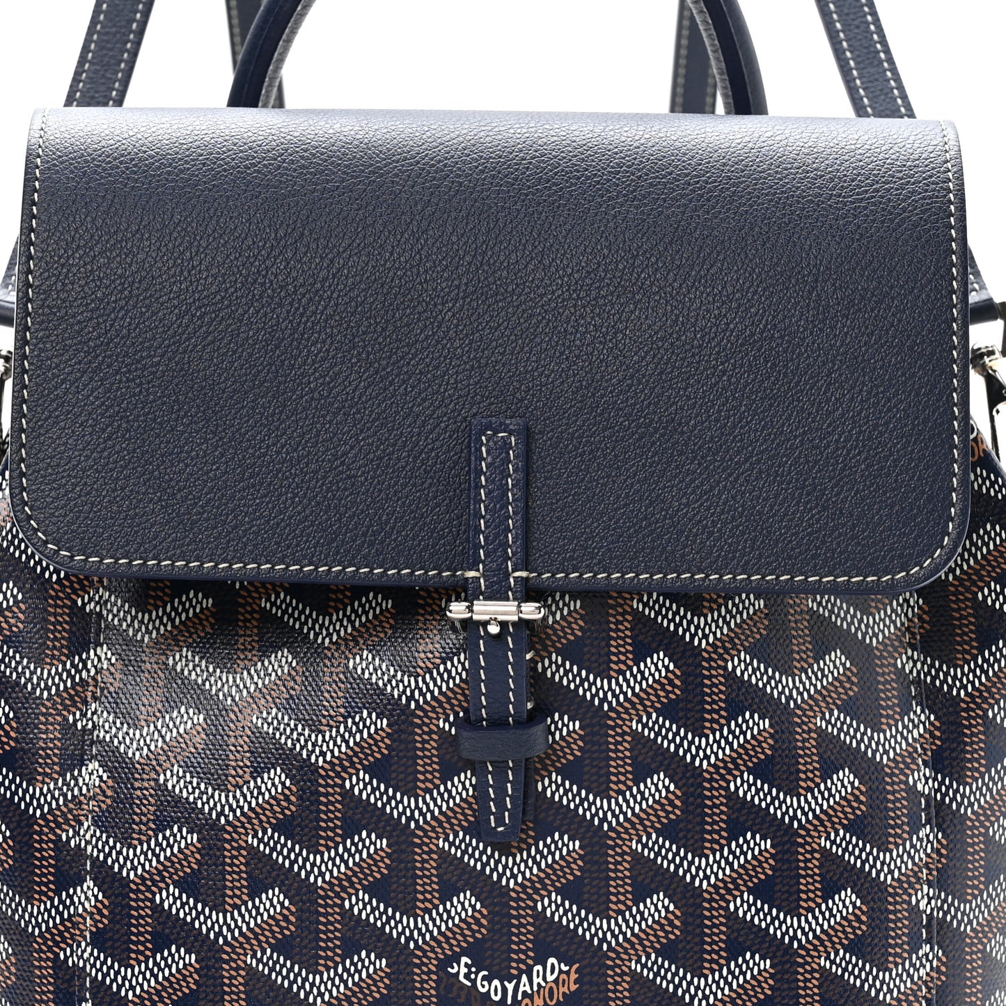 Goyardine Calfskin Mini Alpin Backpack Navy