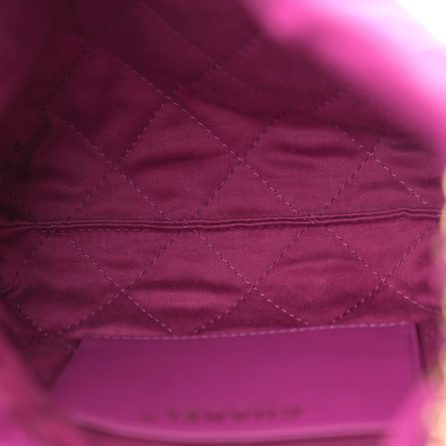 Shiny Calfskin Quilted Mini Chanel 22 Purple