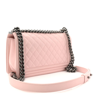 Chanel Calfskin Quilted Medium Boy Flap Light Pink 3 of 13