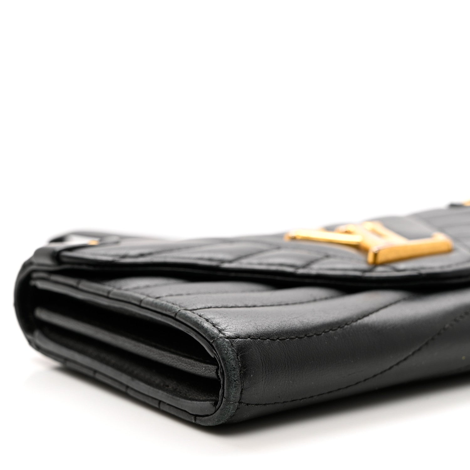 Louis Vuitton Calfskin New Wave Long Wallet Black 9 of 10