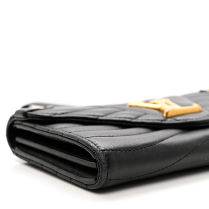 Louis Vuitton Calfskin New Wave Long Wallet Black 9 of 10