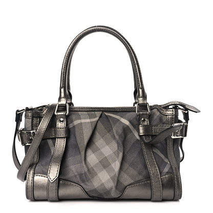 Burberry Shimmer Check Pilgrim Satchel Pewter 1 of 8