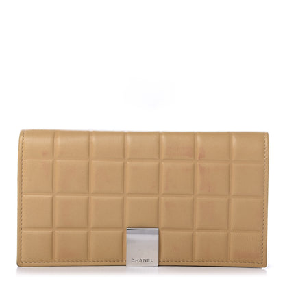 Chanel Lambskin Quilted Chocolate Bar Long Wallet Beige 1 of 10