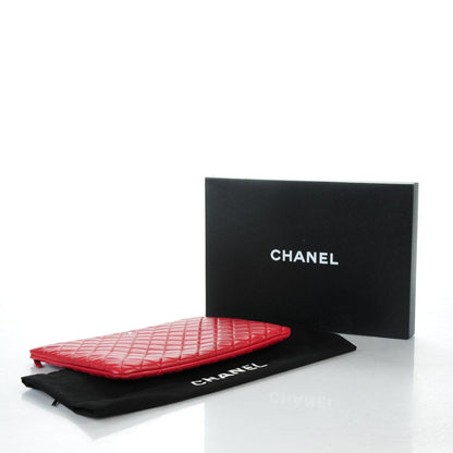 Chanel Lambskin Quilted Large Cosmetic Case Red 4 of 7