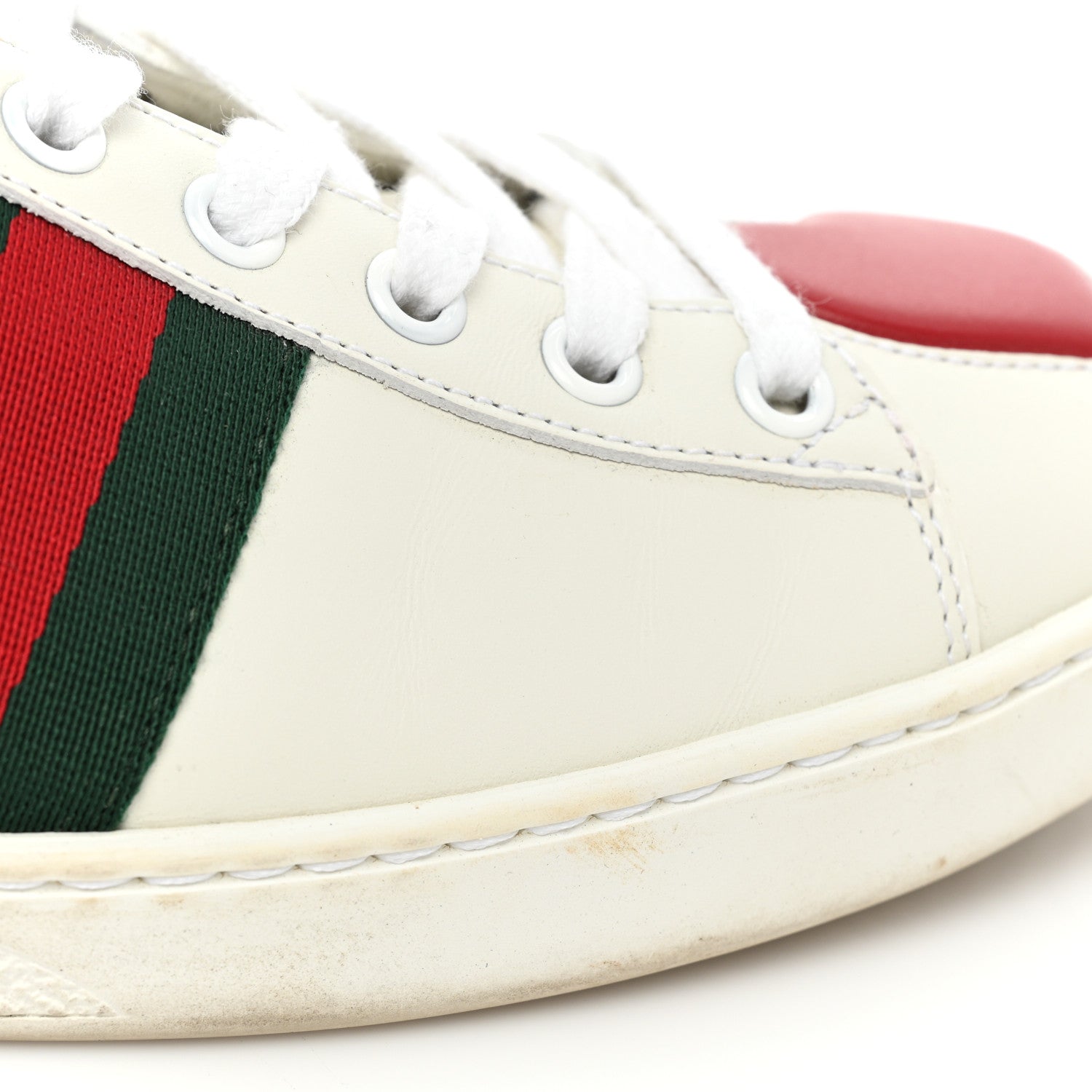 Gucci Calfskin Web Heart Embroidered Womens Ace Sneakers 38 White 11 of 11