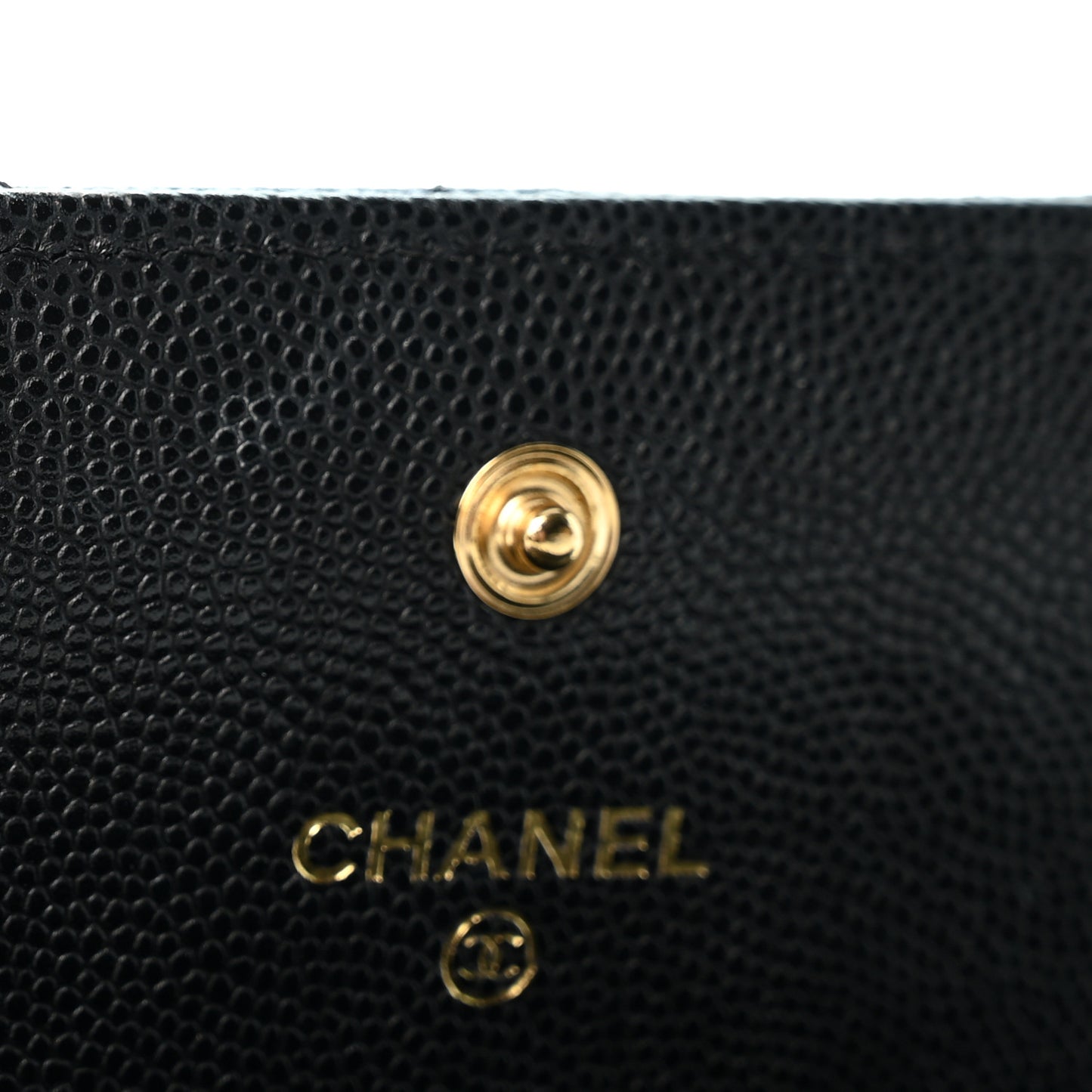 Caviar Quilted Textured CC Flap Wallet Black