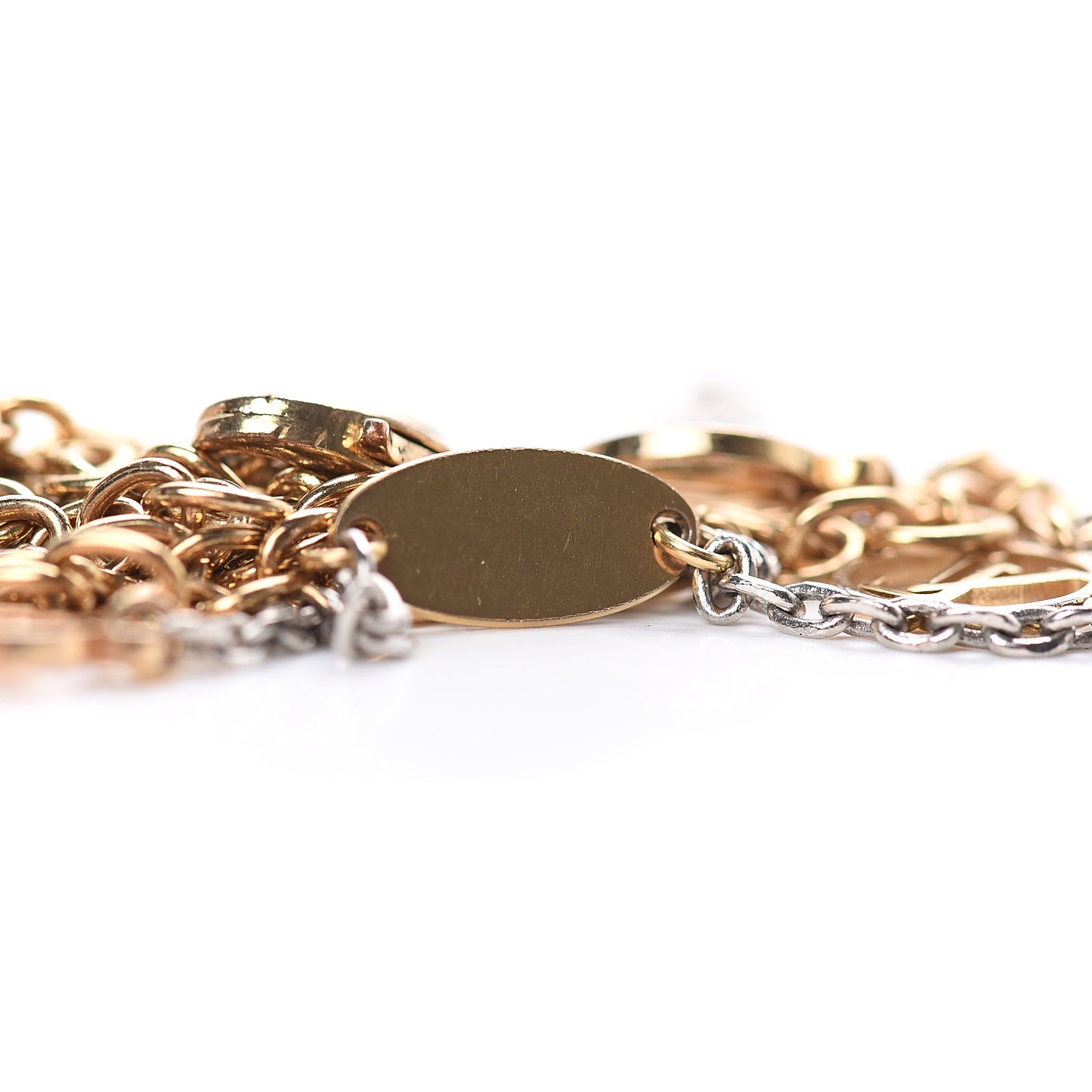Logomania Sautoir Necklace Silver Gold