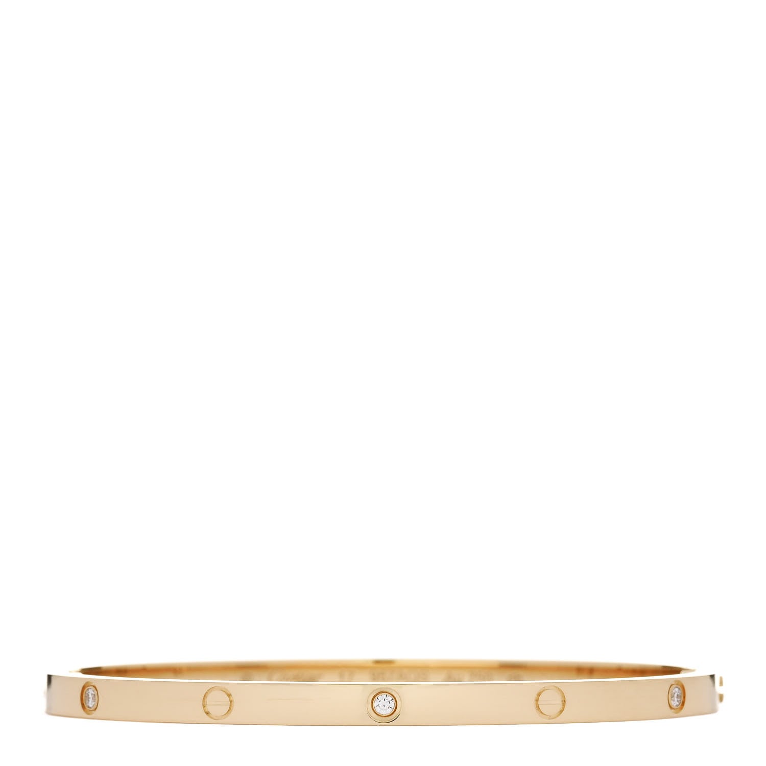 Cartier 18K Yellow Gold 6 Diamond Small LOVE Bracelet 17 1 of 8