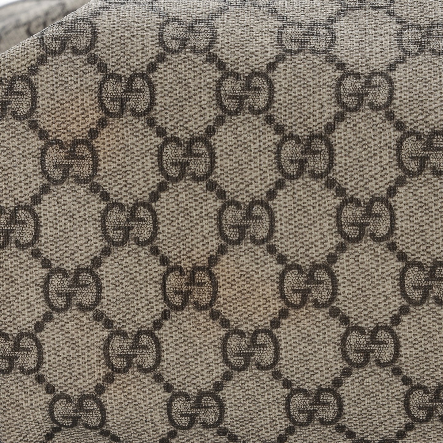 GG Supreme Monogram Medium Zippered Shopping Tote Dark Brown
