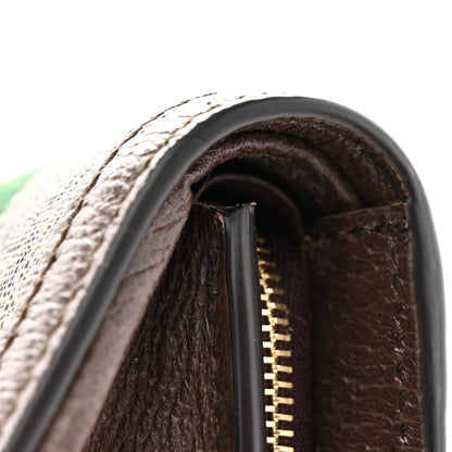 Gucci GG Supreme Monogram Textured Dollar Calfskin Web Ophidia Zip Around Card Case Wallet Beige Ebony New Acero 7 of 7