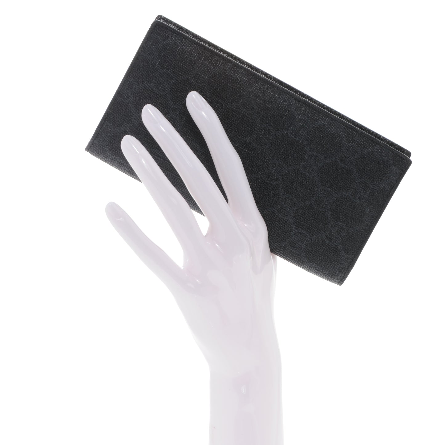 GG Plus Monogram Checkbook Cover Black