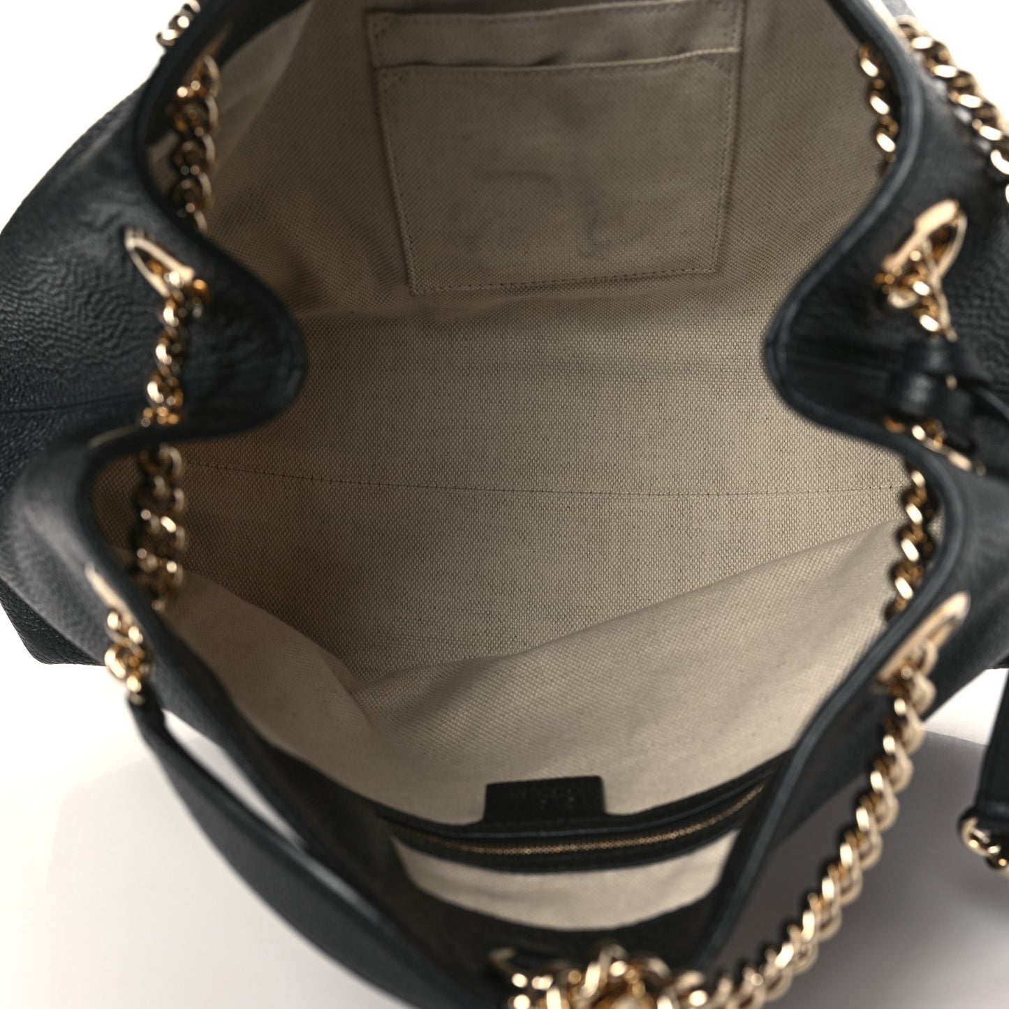Pebbled Calfskin Medium Soho Chain Shoulder Bag Black
