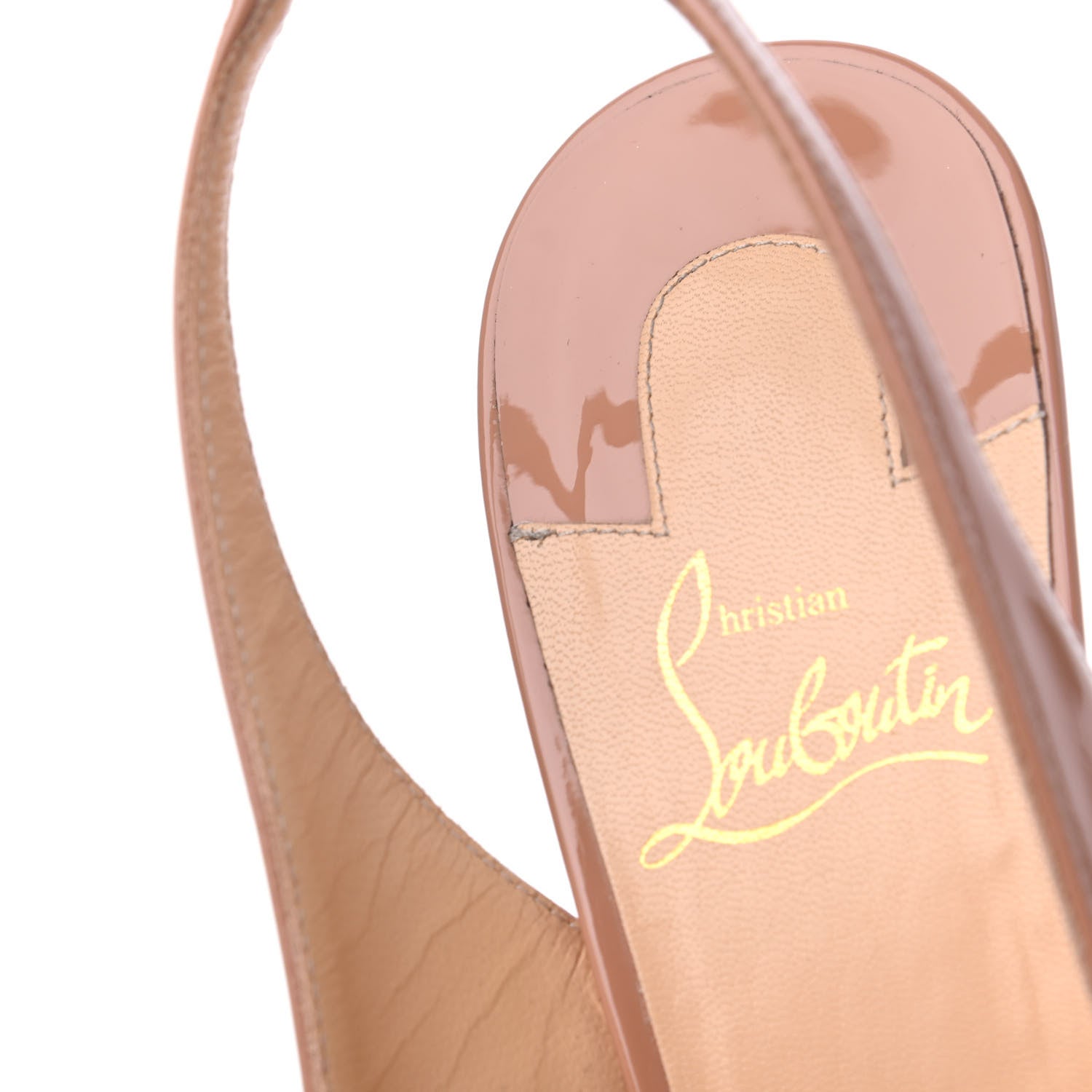 Christian Louboutin Patent Kate Sling 85 Pumps 38.5 Nude 8 of 23