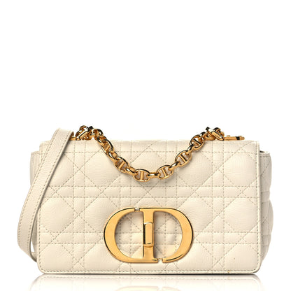 Christian Dior Calfskin Cannage Small Caro Bag Ivory 1 of 10