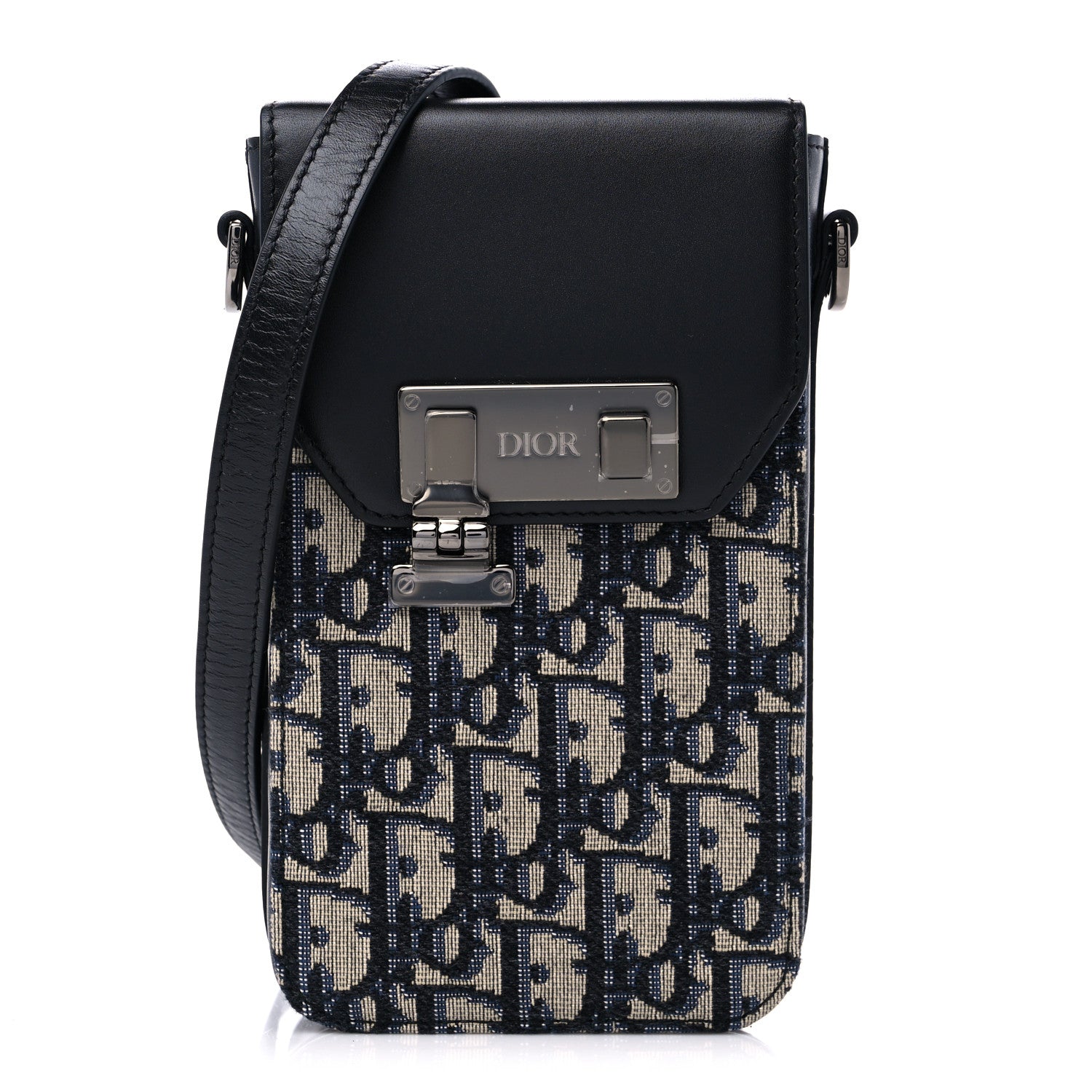 Christian Dior Oblique Calfskin Vertical Pouch Black 1 of 8
